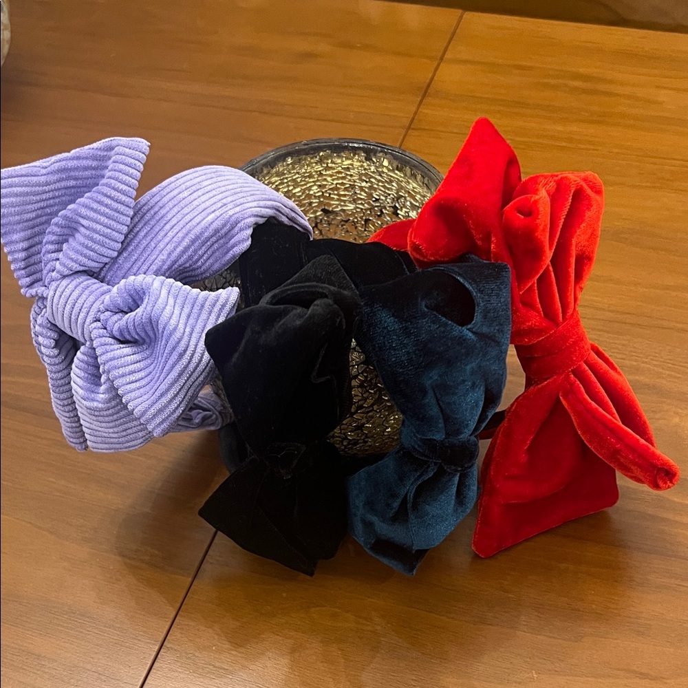 Velvet Headband Bows for Girls